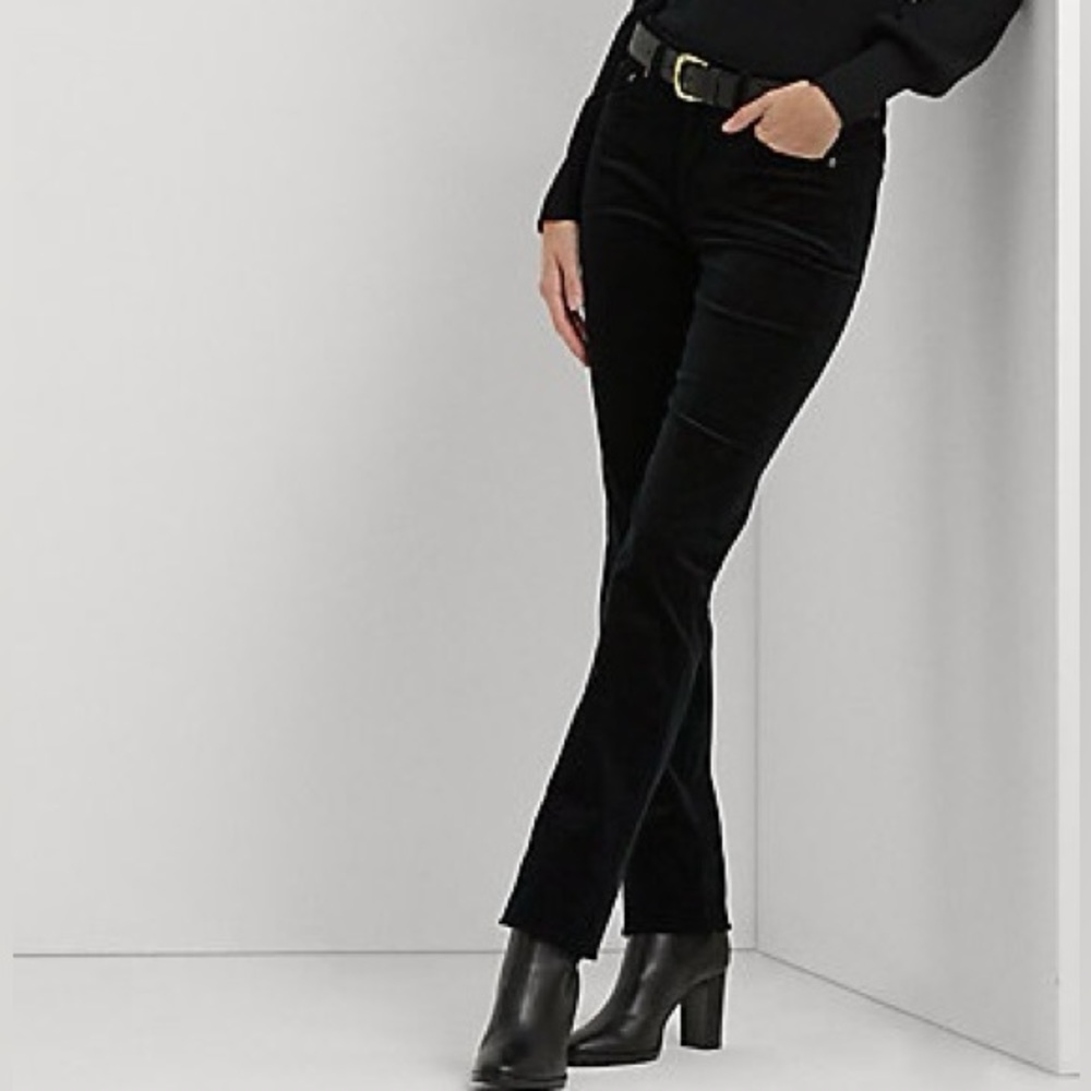 Ralph Lauren Black Velvet Straight Leg pants Size 4